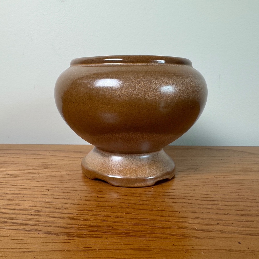 Frankoma Pottery‎ 22A Brown Ceramic Bulbous Vase Planter